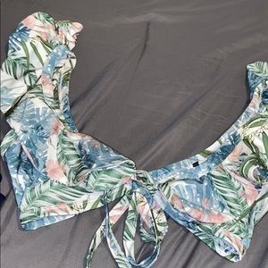 PLT floral print swim top